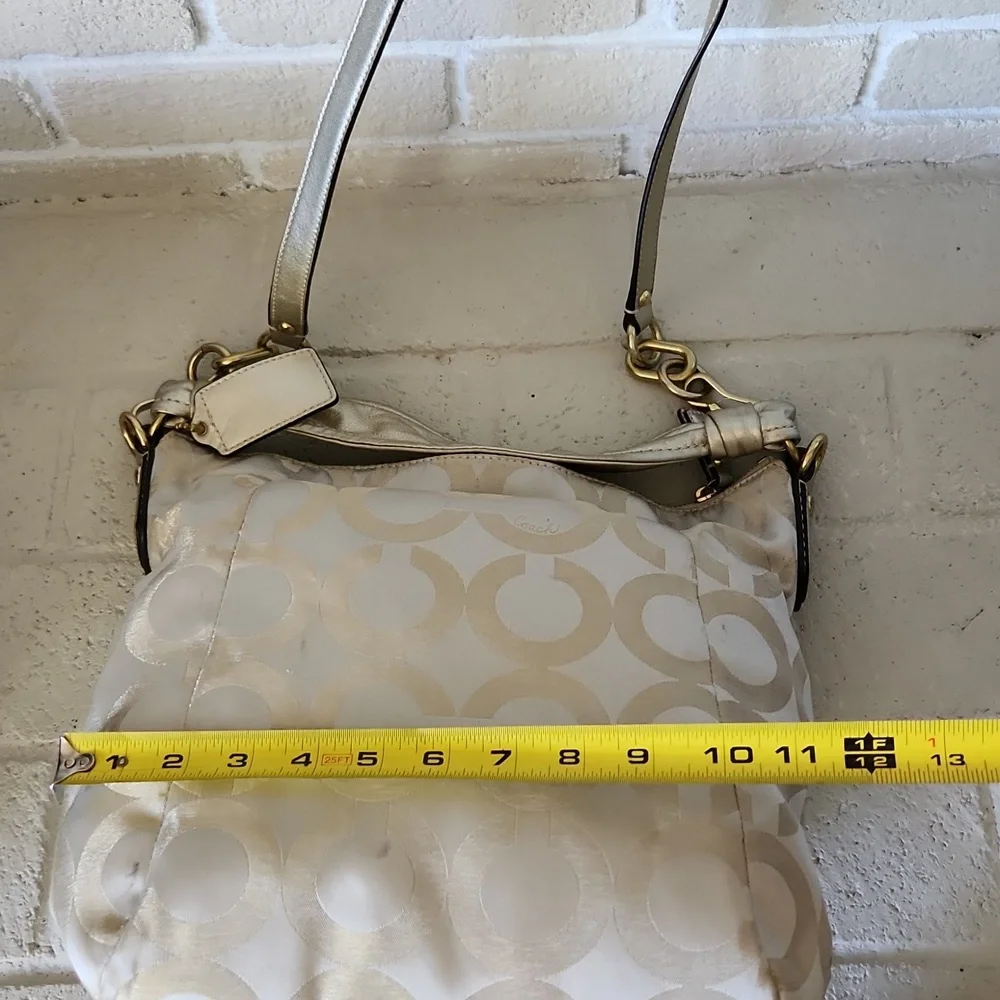 COACH Kristin Hobo Bag Champagne Gold Monogram Y2K Vintage